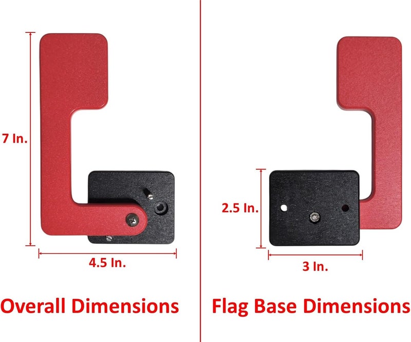 Cauff Mailbox Flag Replacement Kit, Heavy Duty Poly with Stainless Steel Mounting Hardware (Screw & Bolt Mount) - Image 2